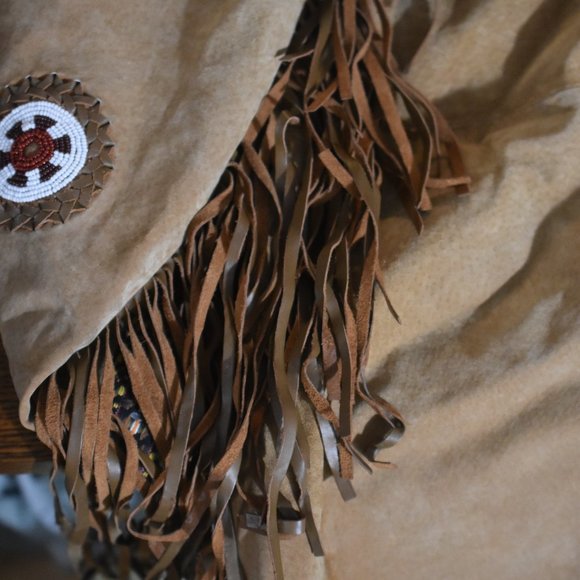 Scully Western Leather Fringed and beaded decorations on Men's XL Jacket - Picture 9 of 16